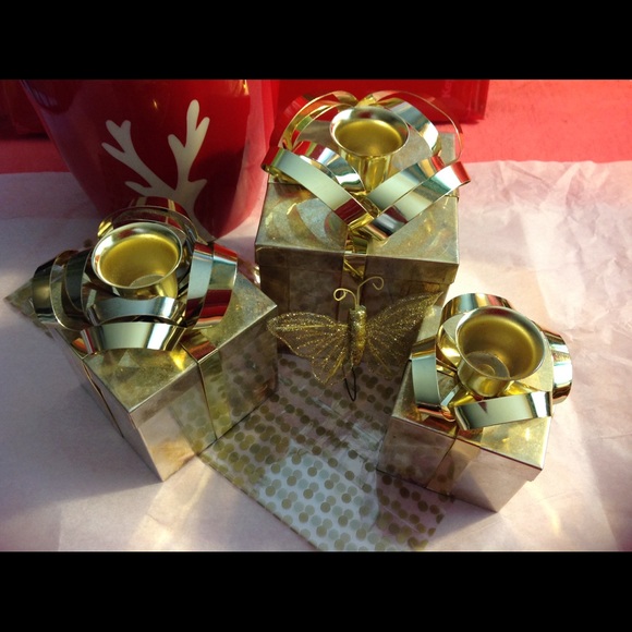 Godinger Accents Godinger Vintage Metal Gift Box Candle Holders